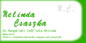 melinda csaszka business card